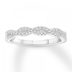 Diamond Wedding Band 1/5 ct tw Round-cut 14K White Gold