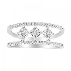 Three-Stone Diamond Ring 3/4 ct tw 10K White Gold