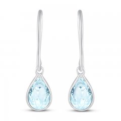 Aquamarine Earrings 10K White Gold