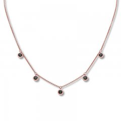 Black Diamond Necklace 3/4 ct tw 10K Rose Gold