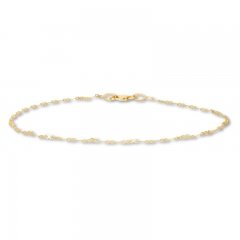 Infinity Symbol Anklet 14K Yellow Gold 9.5"