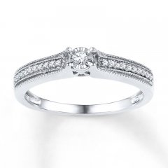 Diamond Promise Ring 1/8 ct tw Round-cut Sterling Silver