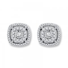 Diamond Earrings 1/4 ct tw Round-cut 10K White Gold