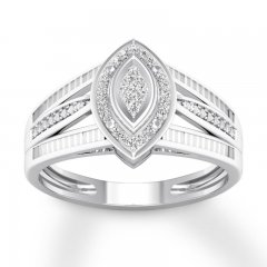 Diamond Ring 1/15 ct tw Round-cut 10K White Gold