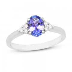 Tanzanite & 1/10 ct tw Diamond Ring 10K White Gold