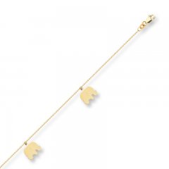 Elephant Anklet 14K Yellow Gold