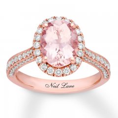 Neil Lane Morganite Engagement Ring 3/4 ct tw Diamonds 14K Gold