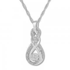 Diamond Necklace Sterling Silver