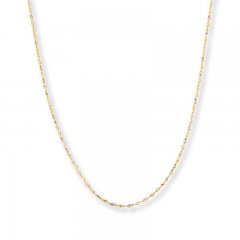 Singapore Chain Necklace 14K Two-Tone Gold 18" Length