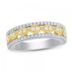 Diamond Anniversary Ring 1/2 ct tw Round-cut 14K Two-Tone Gold