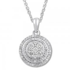 Diamond Necklace 1/2 ct tw Round-cut 10K White Gold