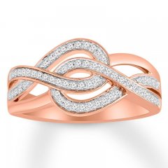 Diamond Ring 1/4 ct tw Round-cut 10K Rose Gold