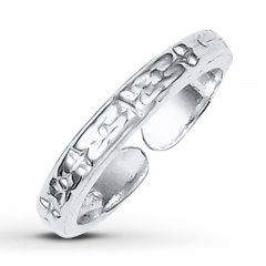 Engraved Toe Ring Sterling Silver