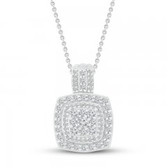 Diamond Necklace 1/2 ct tw 10K White Gold 19"