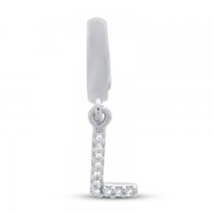 True Definition Letter L Charm with Diamonds Sterling Silver