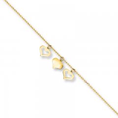 Heart Charm Anklet 14K Yellow Gold