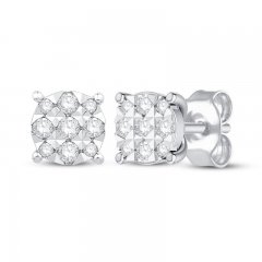 Diamond Stud Earrings 1/4 ct tw 10K White Gold