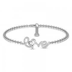 Diamond Love Bracelet Sterling Silver