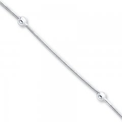 Snake Chain Anklet Sterling Silver 9" Length