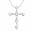 Diamond Cross Necklace 3/8 ct tw 10K White Gold 18"