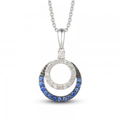 Le Vian Diamond & Sapphire Necklace 1/4 ct tw Diamonds 14K Vanilla Gold 18"