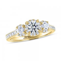 THE LEO Ideal Cut Diamond 3-Stone Engagement Ring 1 ct tw 14K Yellow Gold