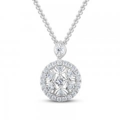 Leo Diamond Necklace 7/8 ct tw 14K White Gold 19"