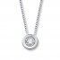 Diamond Necklace 1/20-Carat Round-cut Sterling Silver