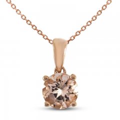 Morganite Necklace 10K Rose Gold 18"