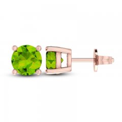 Peridot Solitaire Earrings 10K Rose Gold