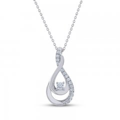 THE LEO Diamond Necklace 1/3 ct tw Round-cut 14K White Gold 19"