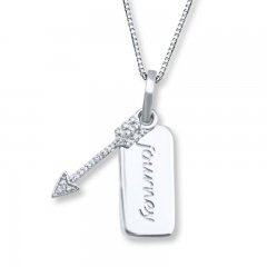 "Journey" Diamond Arrow Necklace 1/20 ct tw Sterling Silver