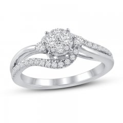 Diamond Engagement Ring 1/2 ct tw Round-cut 14K White Gold