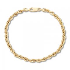 Rope Chain Bracelet 10K Yellow Gold 7.5"