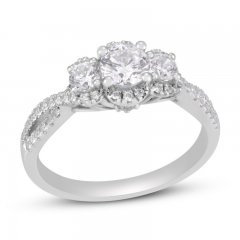 Three-Stone Diamond Engagement Ring 1 ct tw Round-cut 14K White Gold