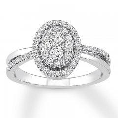 Diamond Ring 1/2 ct tw Round-cut 10K White Gold