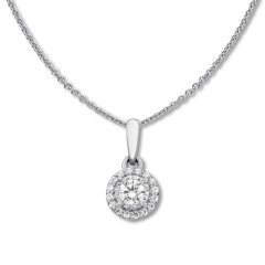 Diamond Necklace 1/4 ct tw Round-cut 10K White Gold