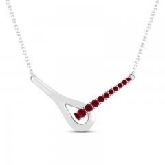 Love + Be Loved Lab-Created Ruby Necklace Sterling Silver 18"