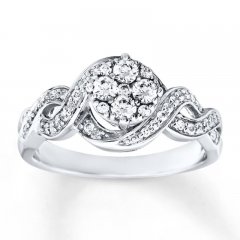 Diamond Engagement Ring 1/2 ct tw Round-Cut 10K White Gold