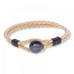 Men's Anchor Bracelet Leather & Stainless Steel