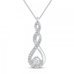 Diamond Necklace 1/6 ct tw Sterling Silver 18"