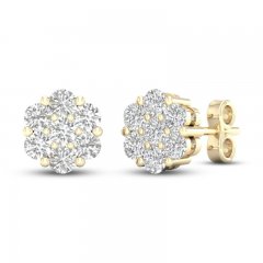 Diamond Fashion Earrings 1/5 ct tw Round-cut 10K Yellow Gold