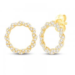 Circle of Gratitude Diamond Earrings 1/4 ct tw Round-cut 10K Yellow Gold