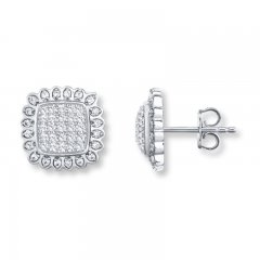 Diamond Earrings 1/2 ct tw Round-cut 10K White Gold