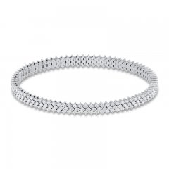 Diamond Fashion Bracelet 3 ct tw Round-cut 10K White Gold 7"