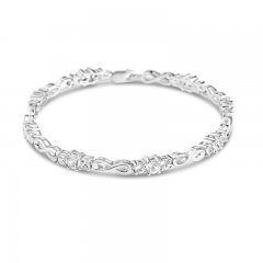 Infinity Bracelet Lab-Created White Sapphires Sterling Silver