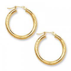 Hoop Earrings 14K Yellow Gold 35mm