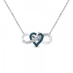 Heart Infinity Necklace 1/10 ct tw Diamonds Sterling Silver