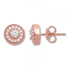 Diamond Earrings 1/3 ct tw Round-cut 10K Rose Gold