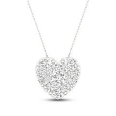 Lab-Created Diamonds by KAY Heart Necklace 1 ct tw 14K White Gold 18"